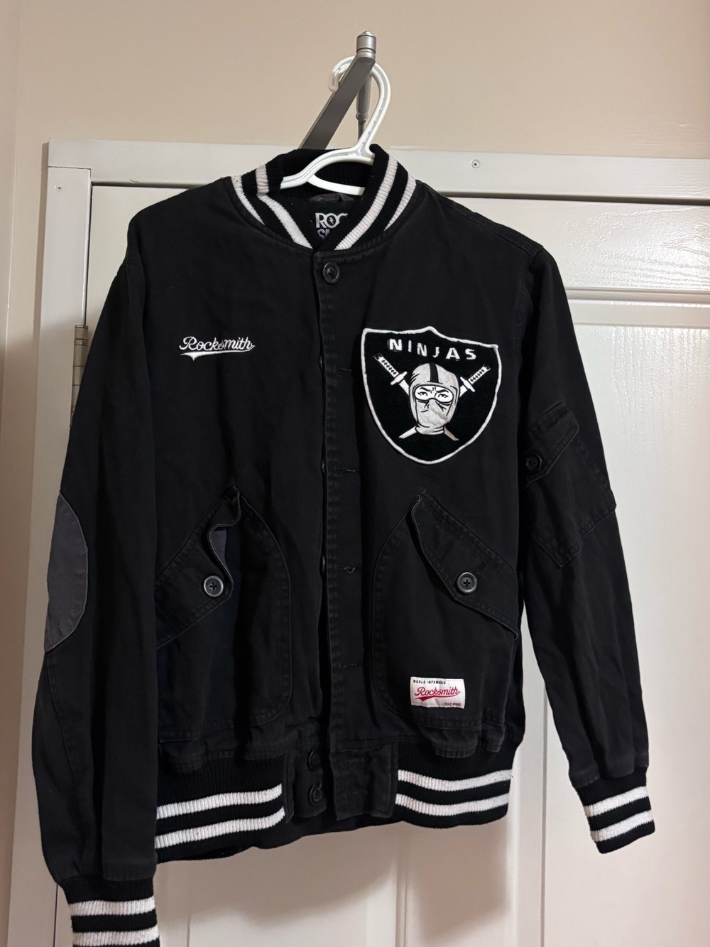 Black Men’s Bomber Jacket Ninjas Rocksmith NYC